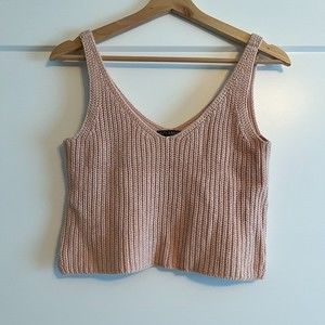 Intermix Knit Baby Pink Cropped Sweater Tank